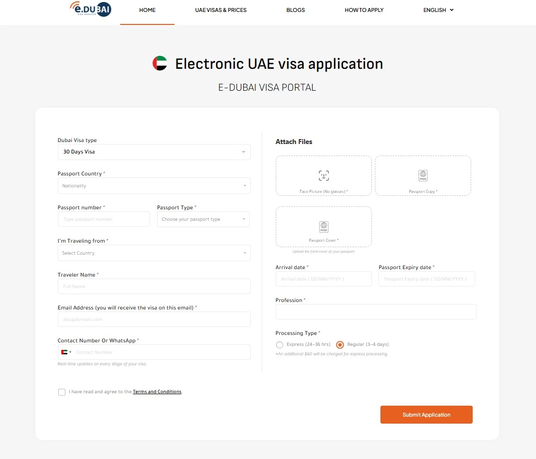 30 Days Single Entry Dubai Visa
